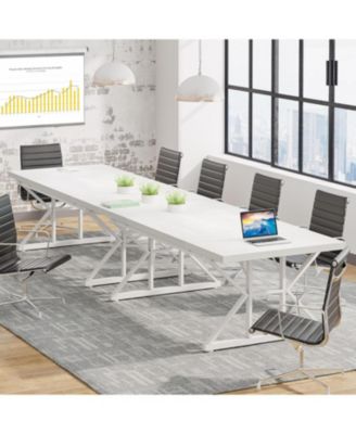 6FT Conference Table, 70.86 L x 31.49 W x 29.52 H Inches Rectangle Meeting Room Table, Rustic Wood Seminar Table Executive Desk