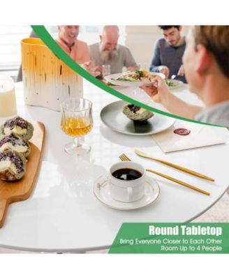 32 Inch Round Outdoor Patio Dining Table with MDF Top