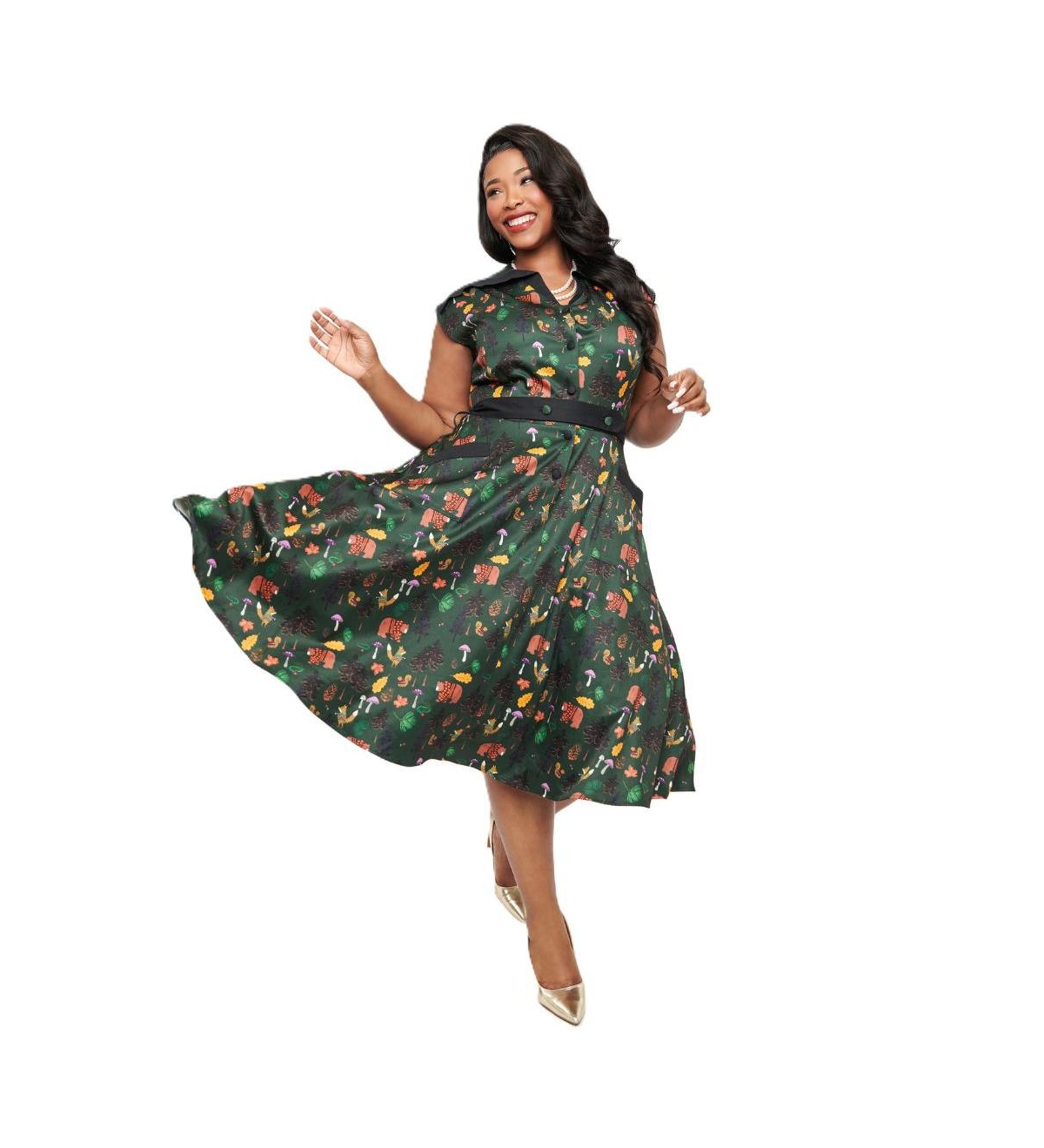 Unique Vintage Plus Size 1950s Hedda Swing Dress