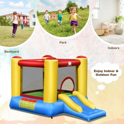Inflatable Bouncer Kids Bounce House Jumping Castle Slide w/ 480W Blower