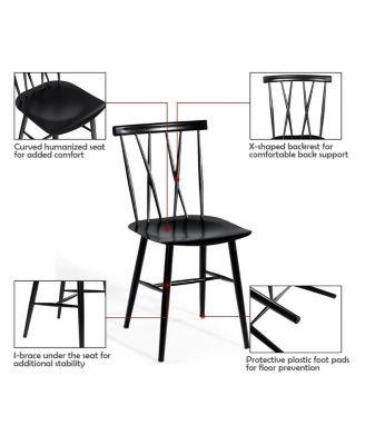 Set of 2 Modern Dining Chairs with Backrest