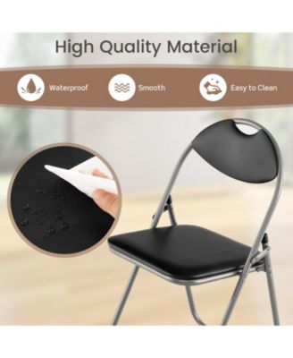 2 Pieces Portable Folding Dining Chairs Set with Carrying Handles