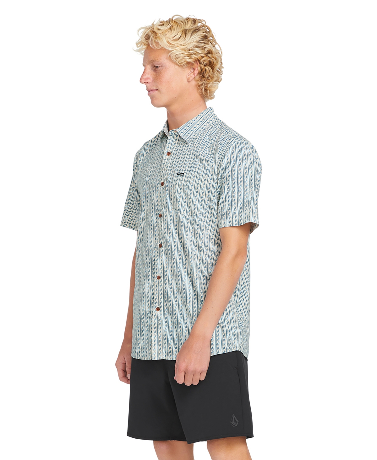 Volcom Men's Scaler Stone Woven Short Sleeve Shirt