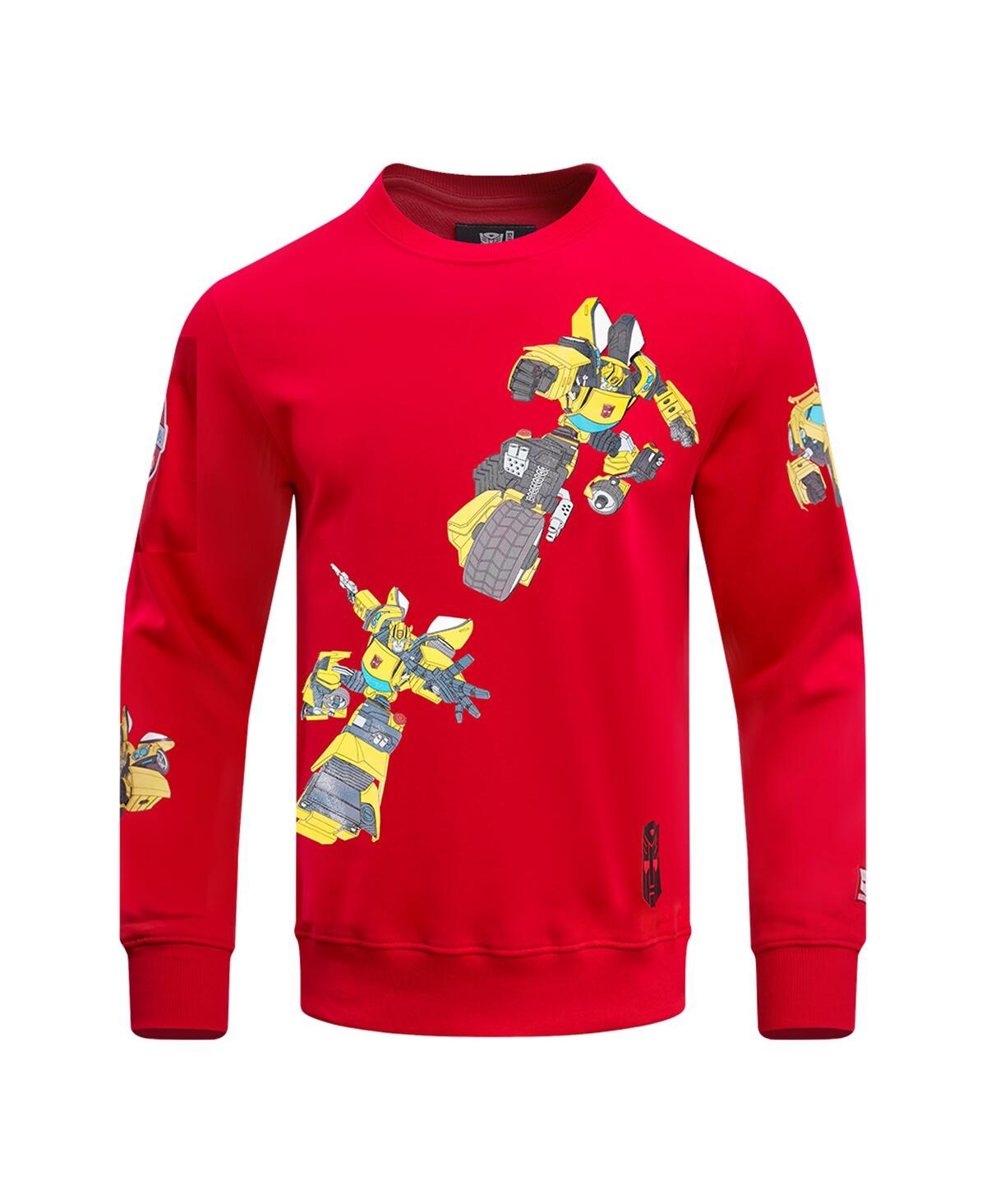 Freeze Max Men's And Women's Bumblebee Transformers Happy And Together Pullover Sweatshirt In Red