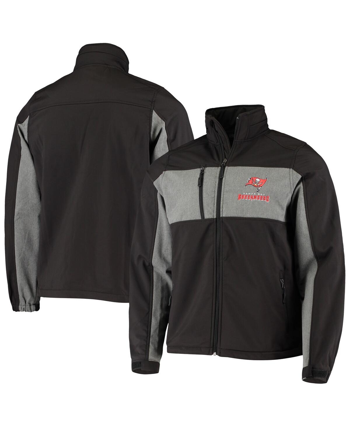 DUNBROOKE MEN'S BLACK TAMPA BAY BUCCANEERS CIRCLE ZEPHYR SOFTSHELL FULL-ZIP JACKET 