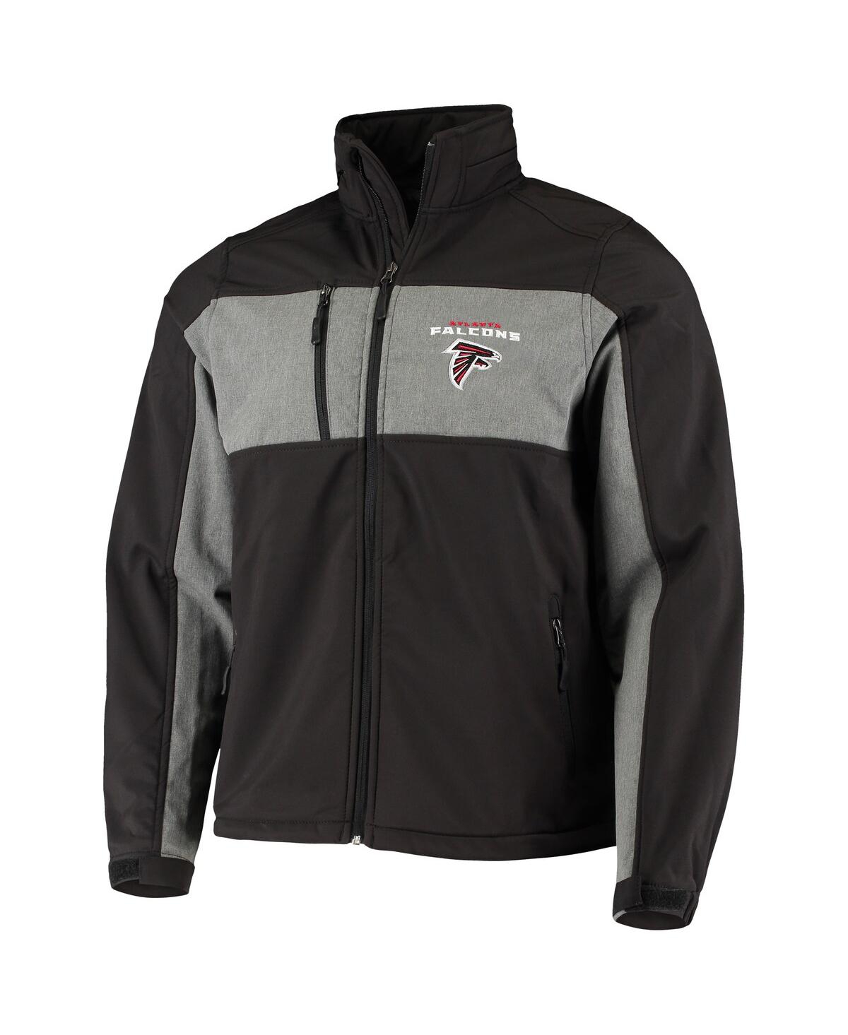 DUNBROOKE MEN'S BLACK ATLANTA FALCONS CIRCLE ZEPHYR SOFTSHELL FULL-ZIP JACKET 