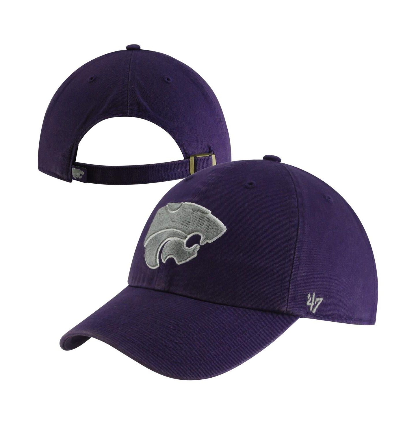 Мужская кепка '47 Brand Purple Kansas State Wildcats Vintage Clean Up Adjustable Hat — фото 1
