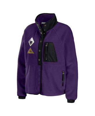 Women's Purple Baltimore Ravens Polar Fleece Raglan Full-Snap Jacket