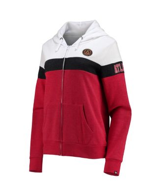 Women's White Atlanta United FC Fleece Colorblock Full-Zip Hoodie Jacket