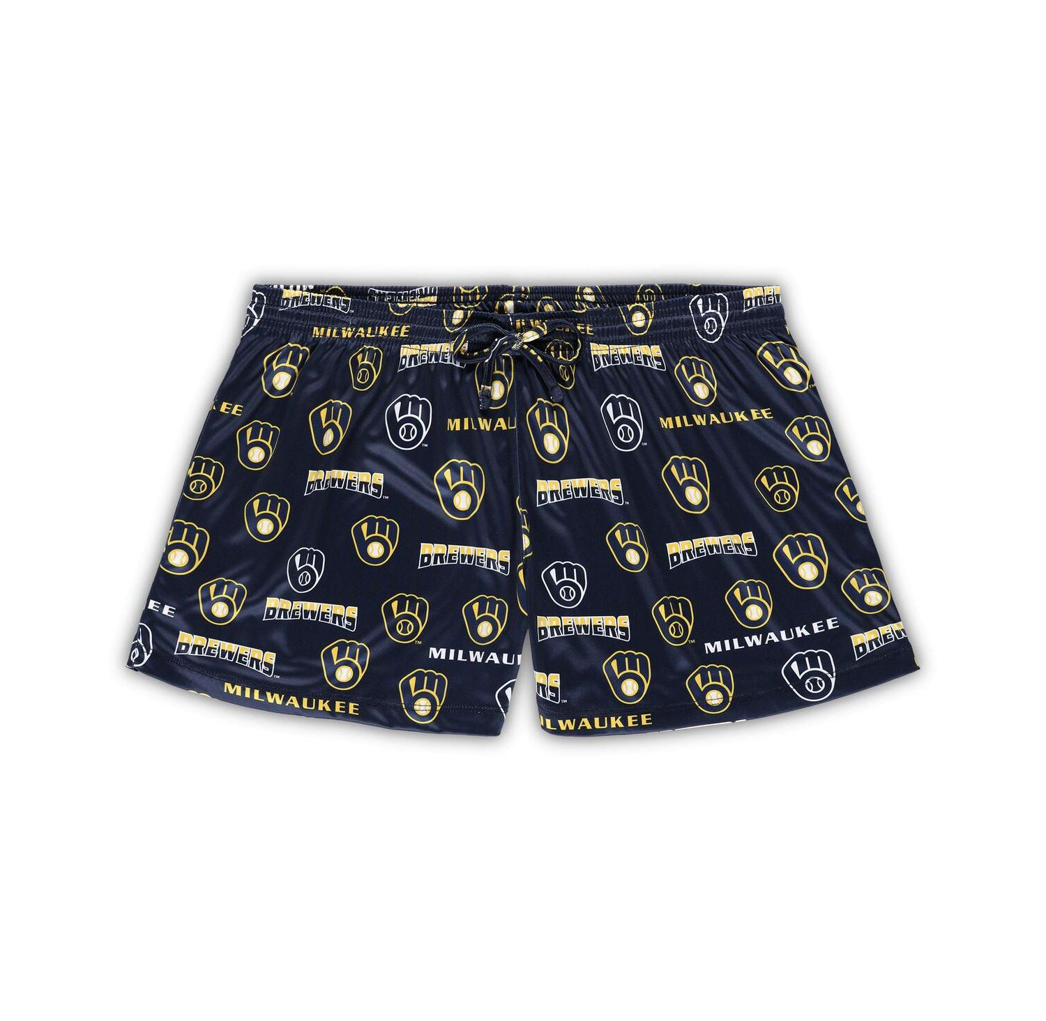 Women's White/Navy Milwaukee Brewers Plus Size Tank Top Shorts Sleep Set