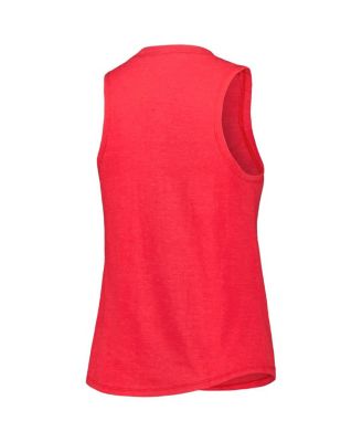 Women's Heather Red/Heather Navy Columbus Blue Jackets Meter Muscle Tank Top Pants Sleep Set