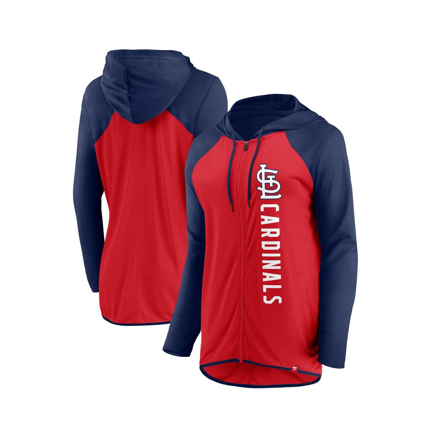 Женская куртка Fanatics Red/Navy St. Louis Cardinals Forever Fan Full-Zip Hoodie Jacket — фото 1