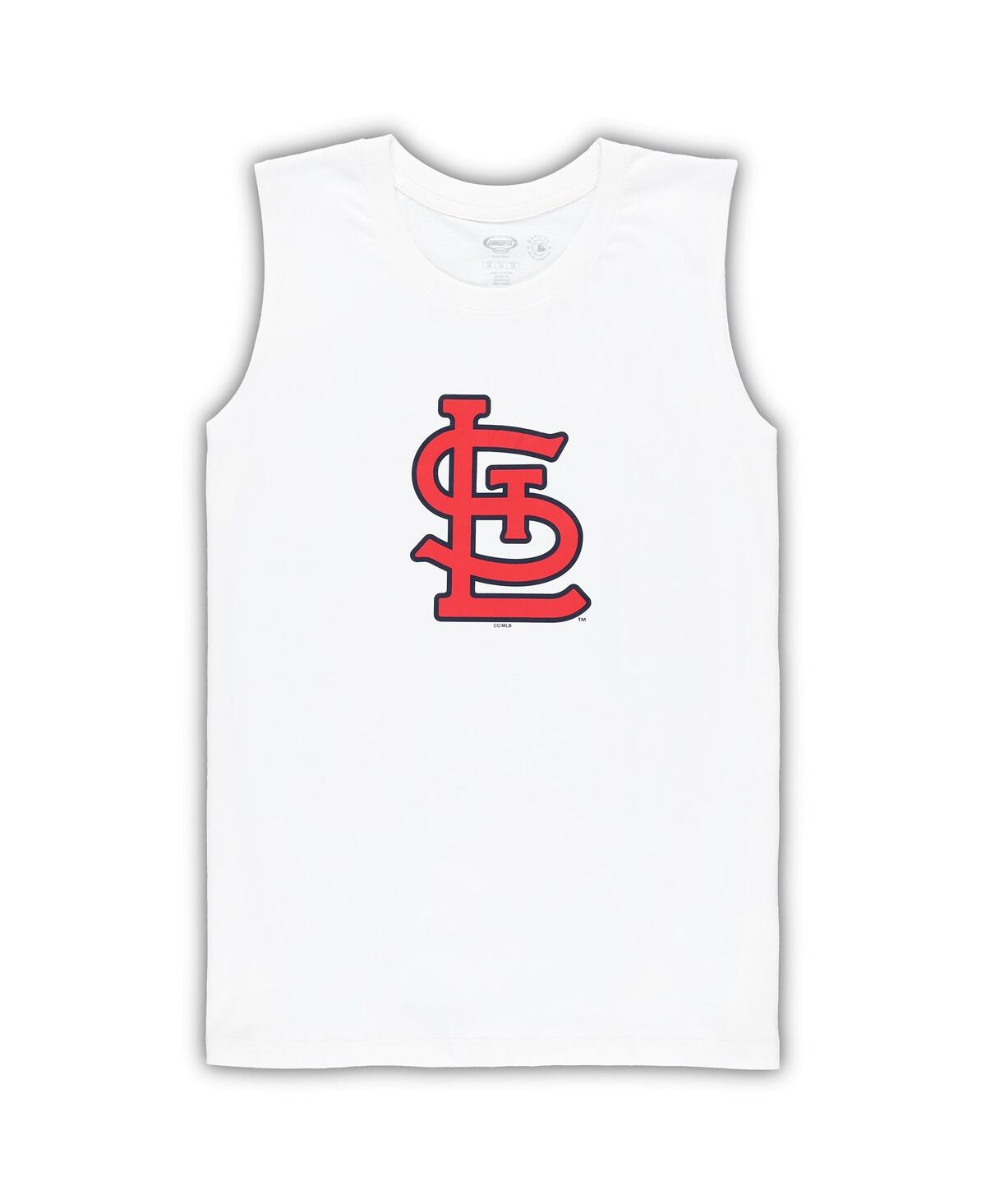 Concepts Sport Women's White/red St. Louis Cardinals Plus Size Tank Top Shorts Sleep Set In White,red