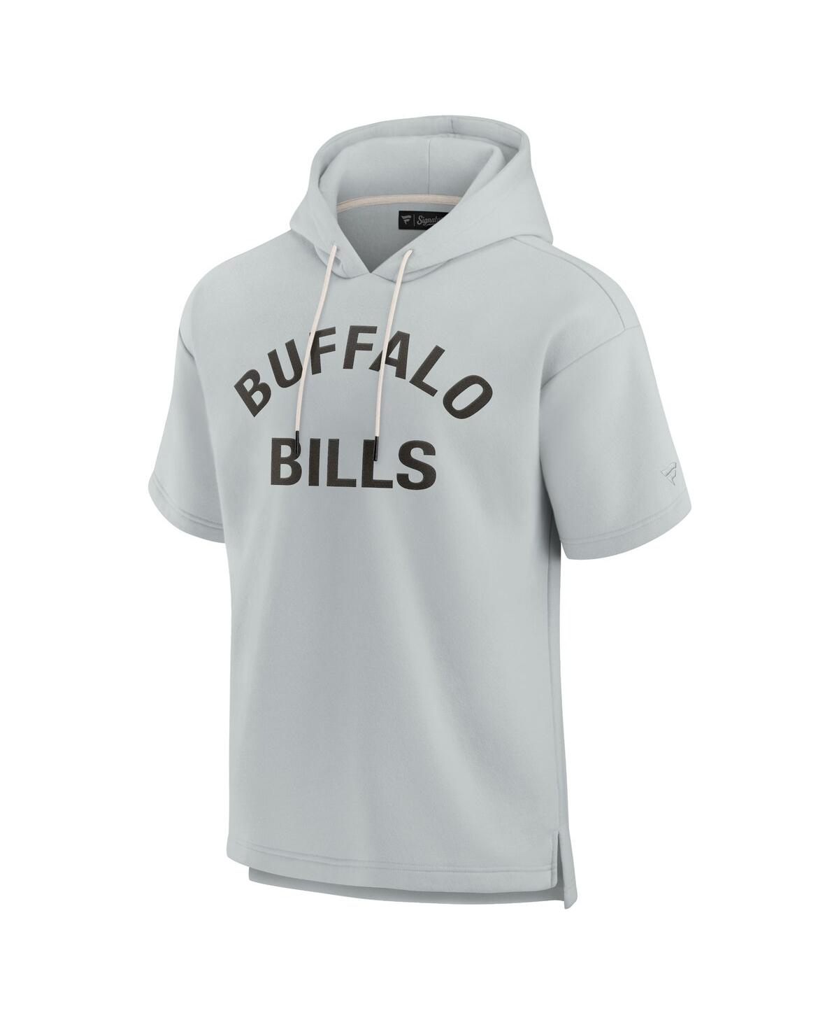 Fanatics Men's And Women's Gray Buffalo Bills Elements Super Soft Fleece Short Sleeve Pullover Hoodie In Gray