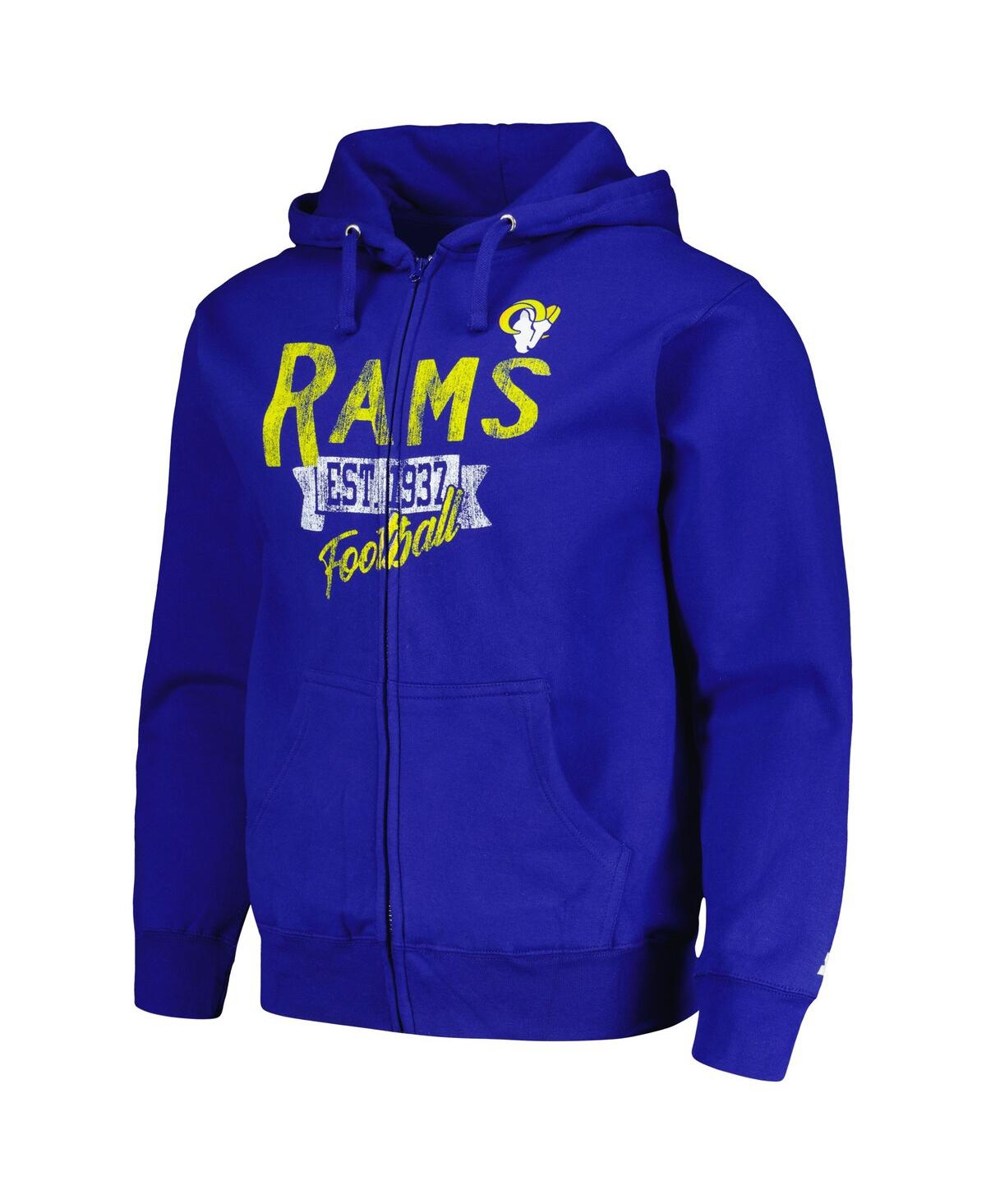 Starter Men's Royal Los Angeles Rams Domestic Post Season Full-zip Hoodie In Royal