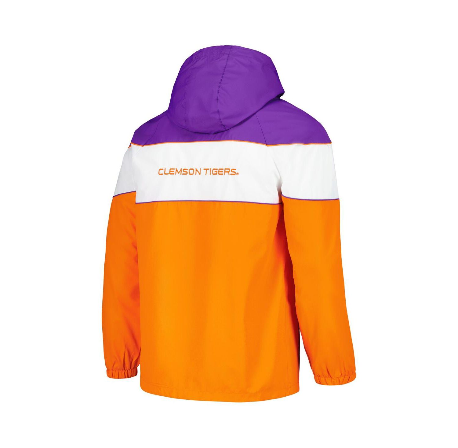 Men's Orange Clemson Tigers Center Line Half-Zip Raglan Hoodie Jacket