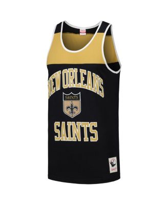 Men's Black/Gold New Orleans Saints Gridiron Classics Heritage Colorblock Tank Top