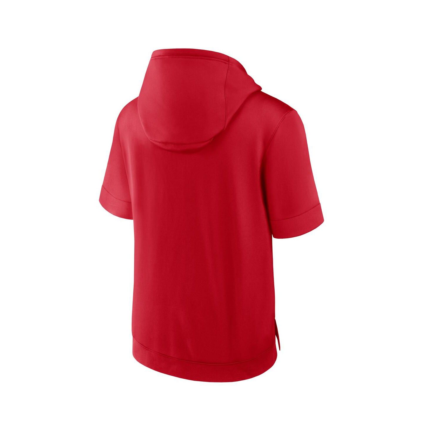 Мужское худи Nike Red Los Angeles Angels Tri Code Lockup Short Sleeve Pullover — фото 2
