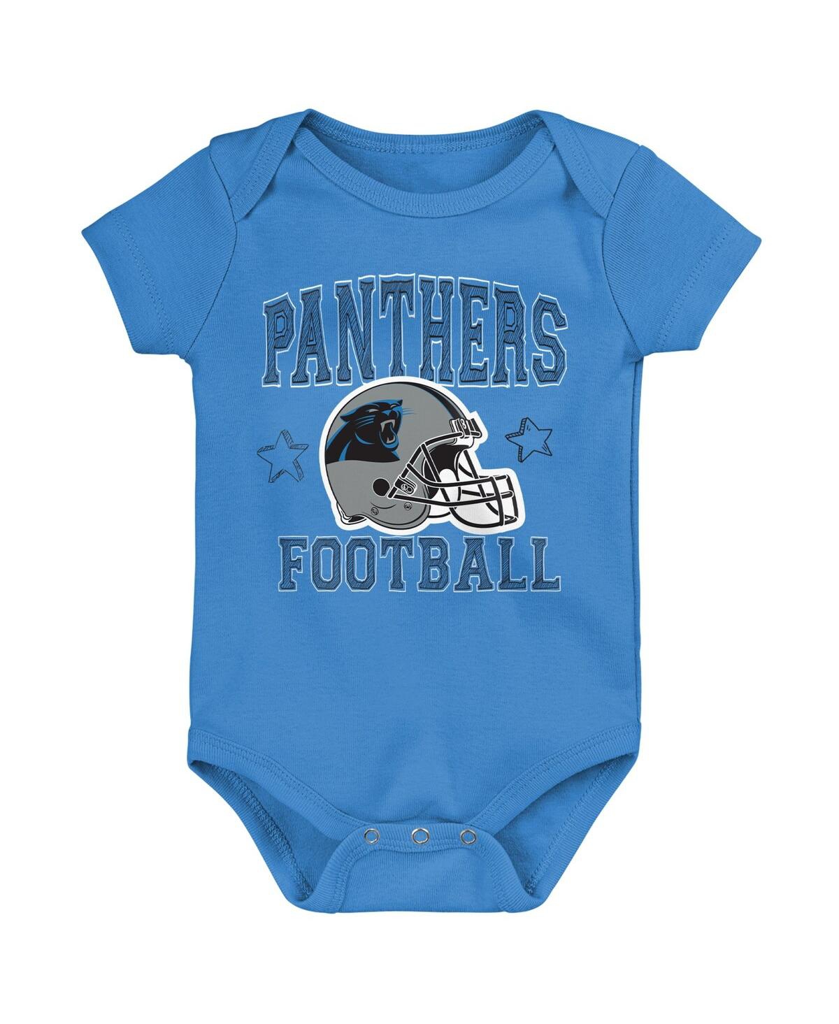 Outerstuff Little Boys Black/blue/gray Carolina Panthers Born To Be 3-pack Bodysuit Set In Multi