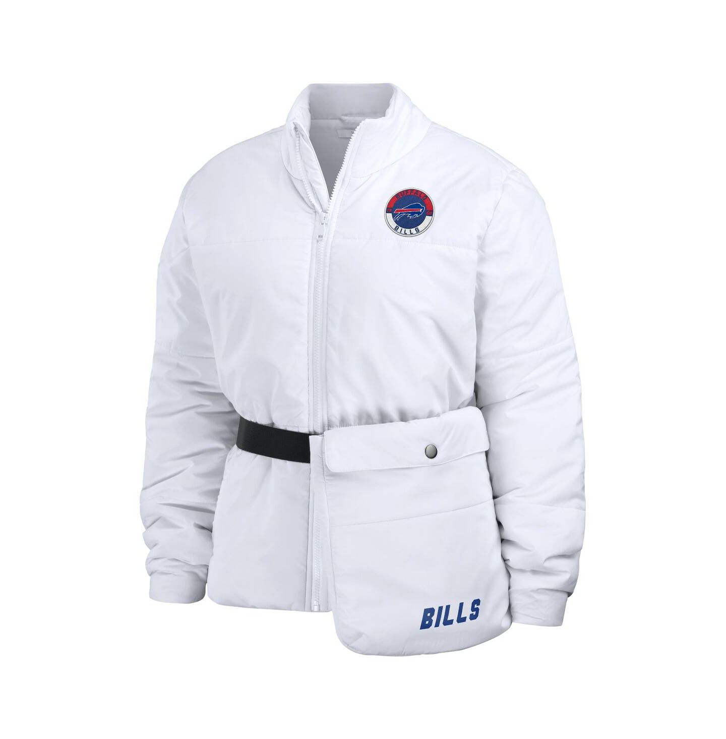 Женская куртка WEAR by Erin Andrews White Buffalo Bills Packaway Full-Zip Puffer — фото 4