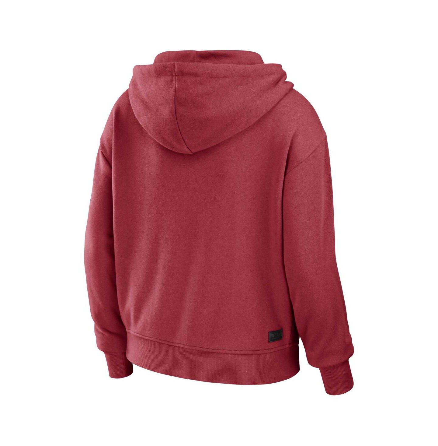 Женское худи WEAR by Erin Andrews Cardinal/White Arizona Cardinals Color Block Light Weight Modest Crop Full-Zip — фото 3