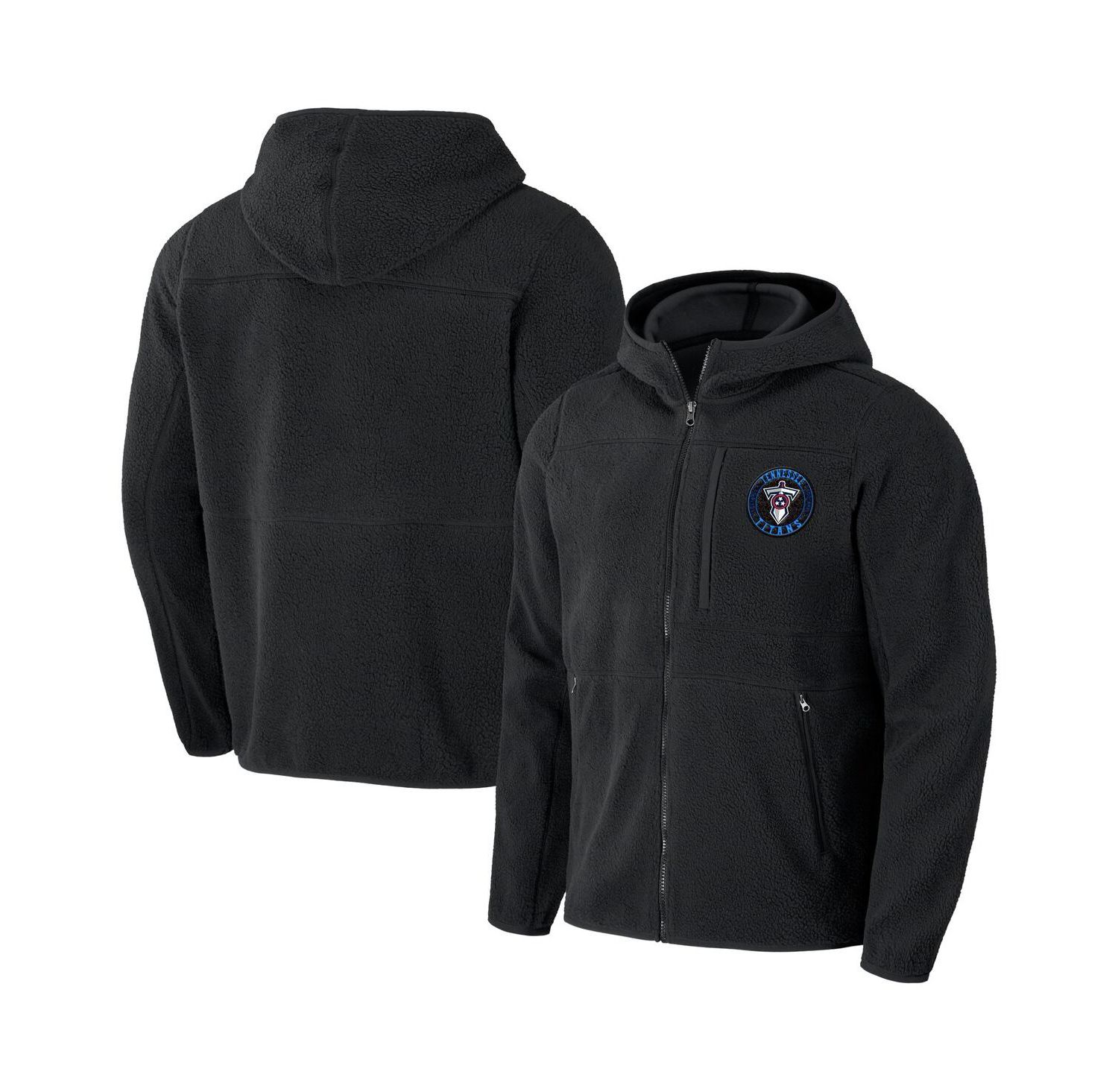 Men's Black Tennessee Titans Sherpa Full-Zip Hoodie