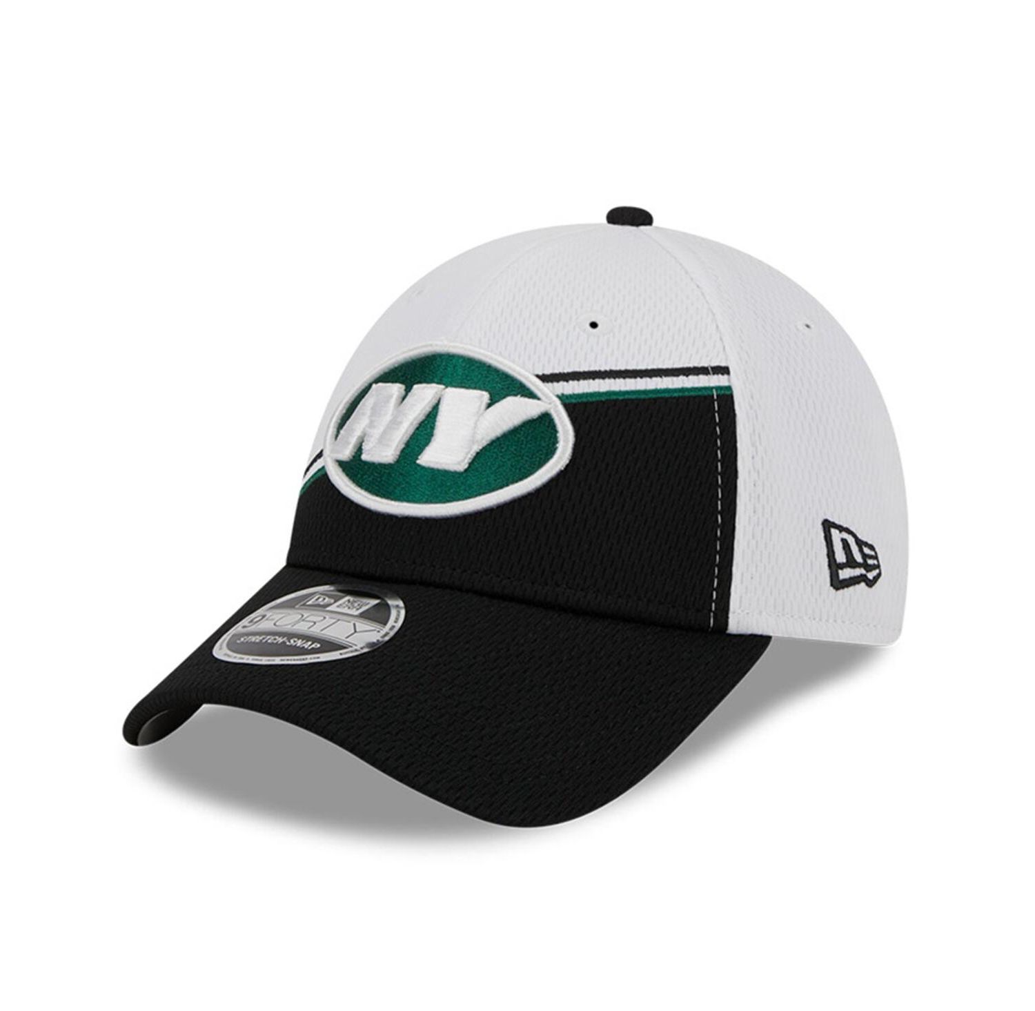 Men's White/Black New York Jets 2023 Sideline 9FORTY Adjustable Hat