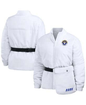 Women's White Los Angeles Rams Packaway Full-Zip Puffer Jacket