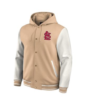 Men's Khaki St. Louis Cardinals Tri-Blend Full-Snap Hoodie Baseball Jacket