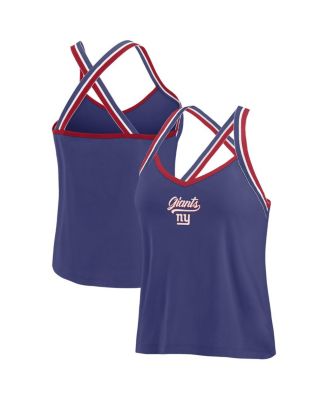 Women's Royal New York Giants Cross Strap Tri-Blend Tank Top
