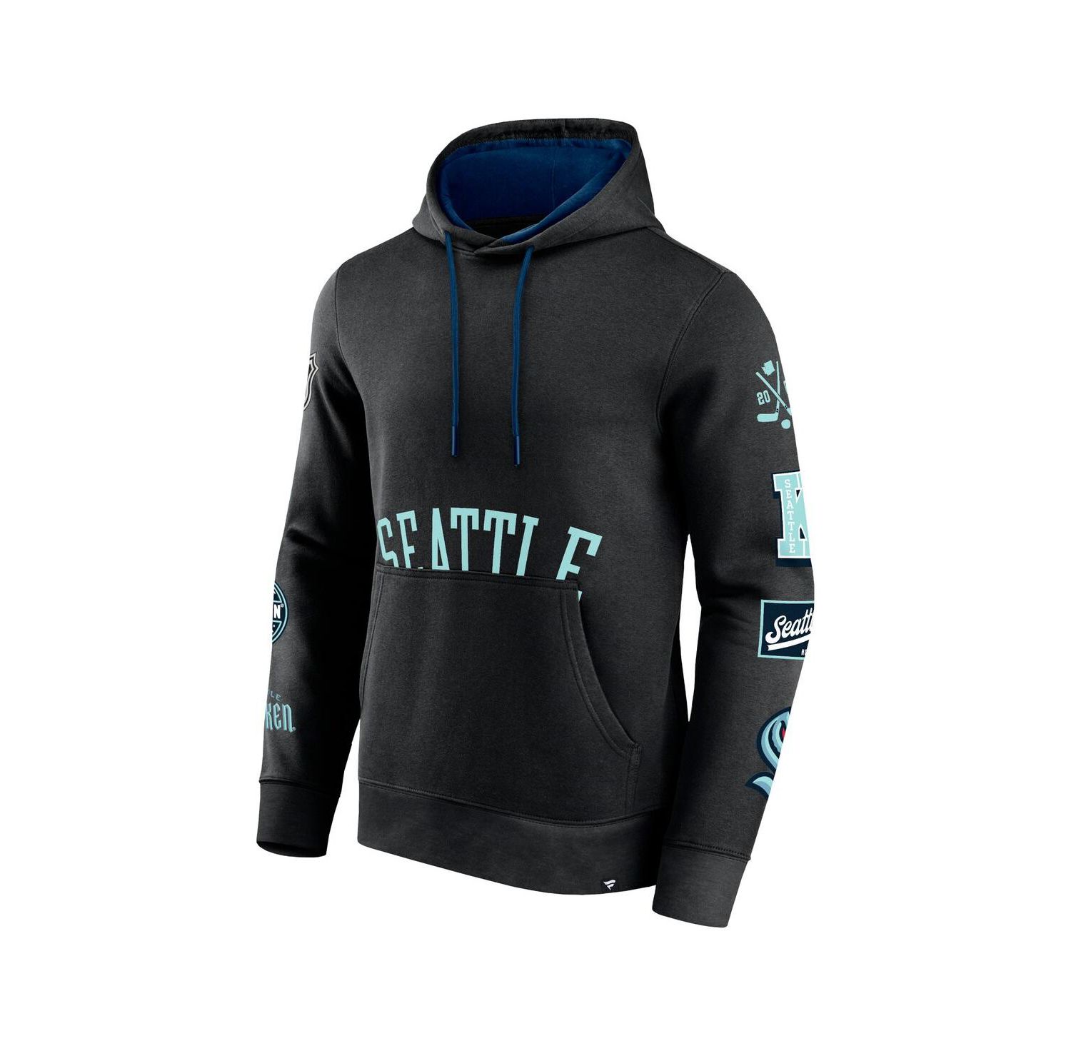 Men's Black Seattle Kraken Wild Winner Fleece Pullover Hoodie