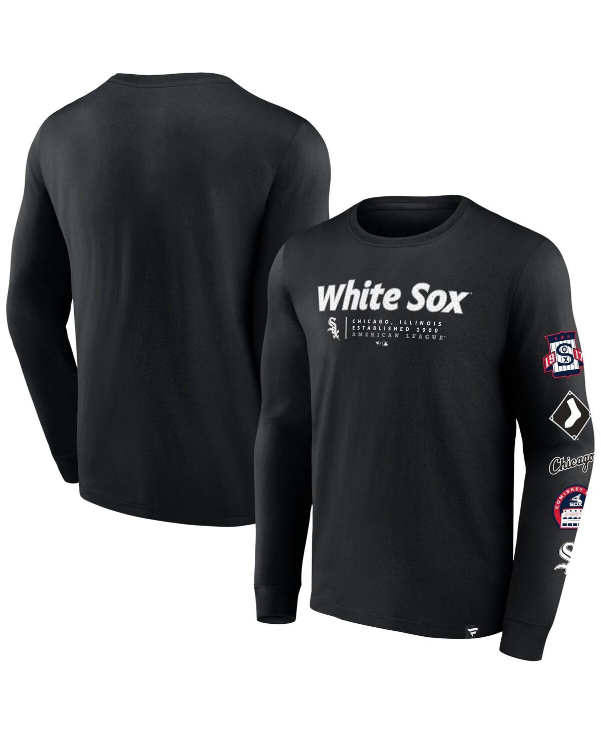 Fanatics Men's Black Chicago White Sox Strike The Goal Long Sleeve T-shirt In Black
