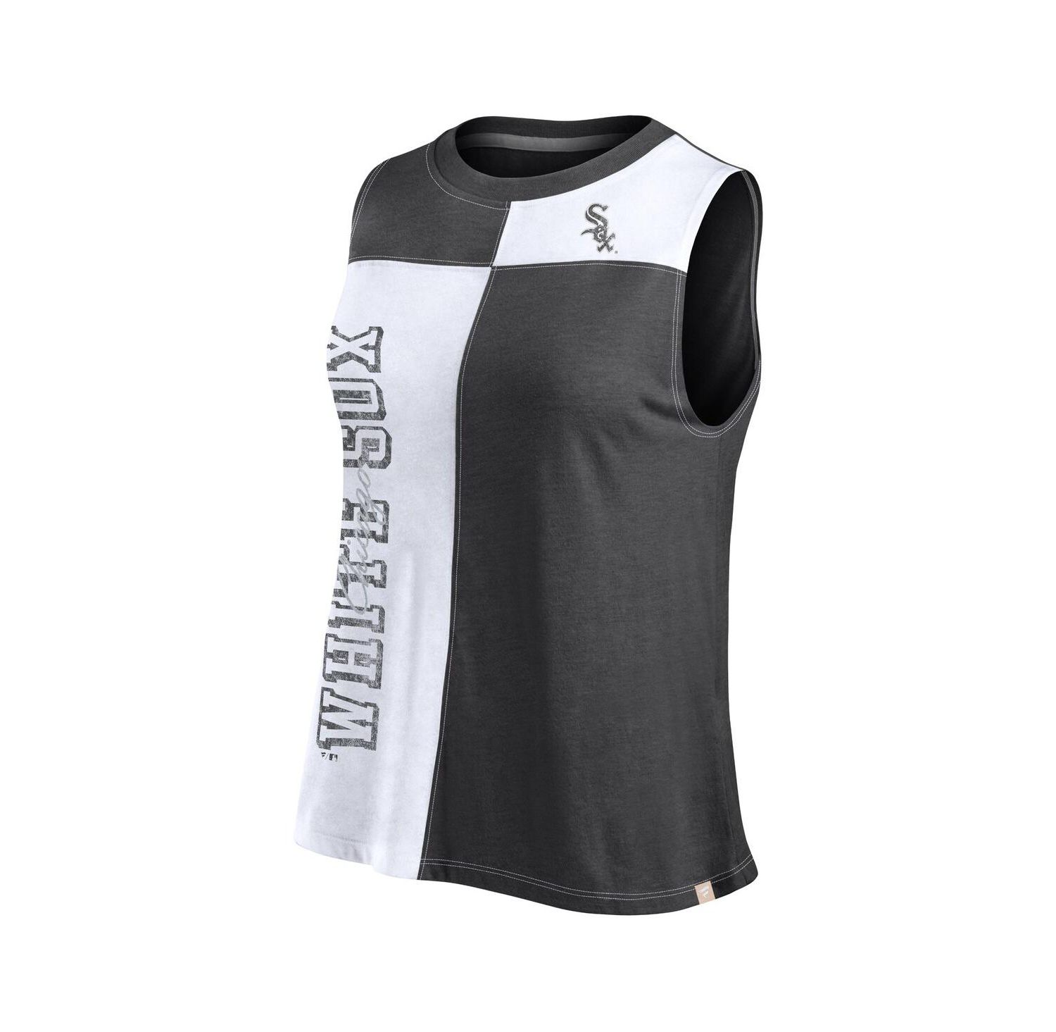 Women's Black/White Chicago White Sox Color-Block Tank Top