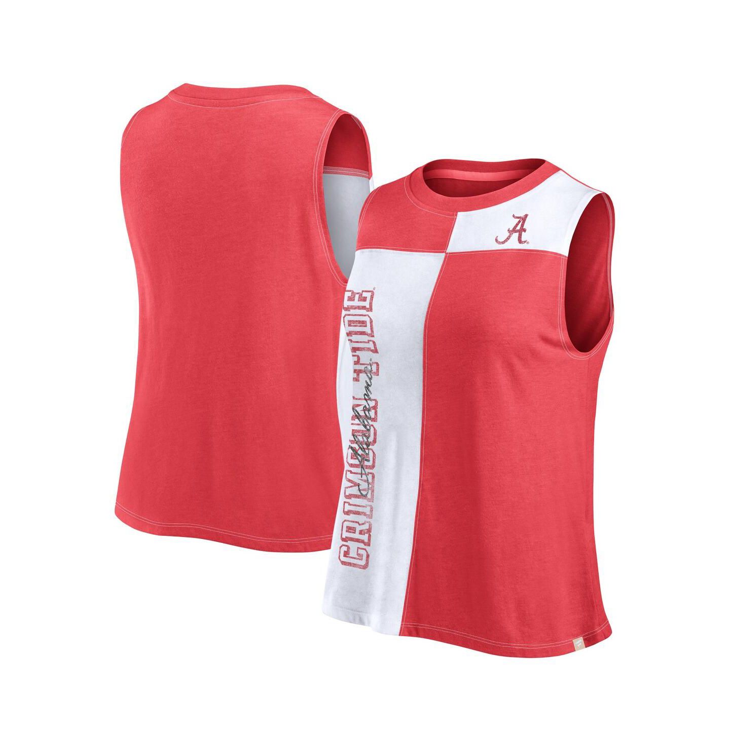 Женский топ Fanatics Crimson/White Alabama Crimson Tide Colorblock High Neck — фото 1