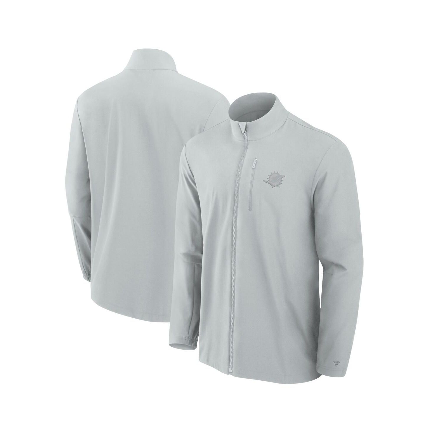 Мужская куртка Fanatics Gray Miami Dolphins Front Office Woven Full-Zip — фото 1