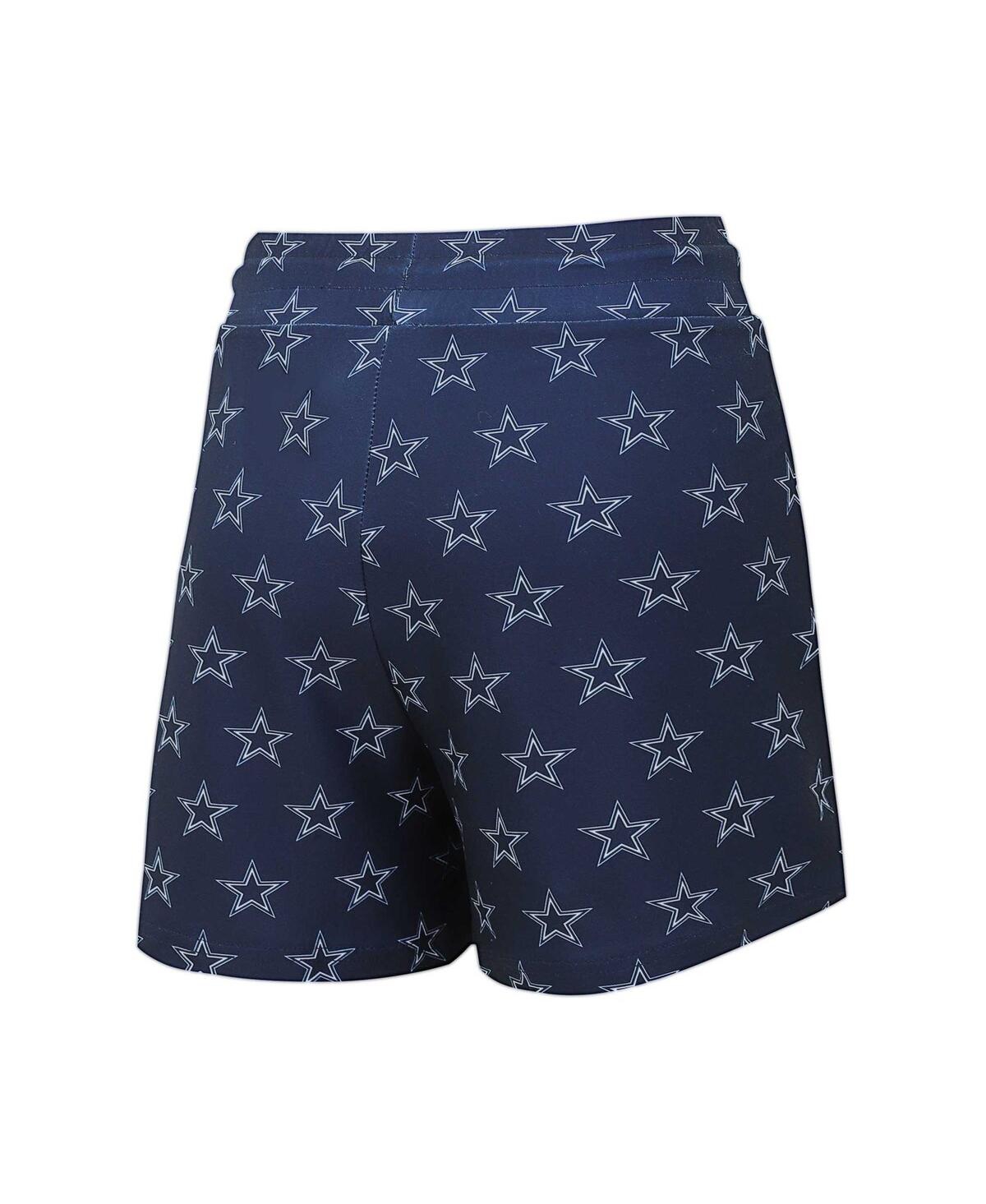 Concepts Sport Women's Dallas Cowboys Gauge Allover Print Cropped Tank Top Shorts Sleep Set In Navy