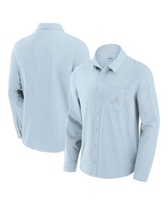 Men's Light Blue Atlanta Braves Front Office Long Sleeve Button-Up Shirt