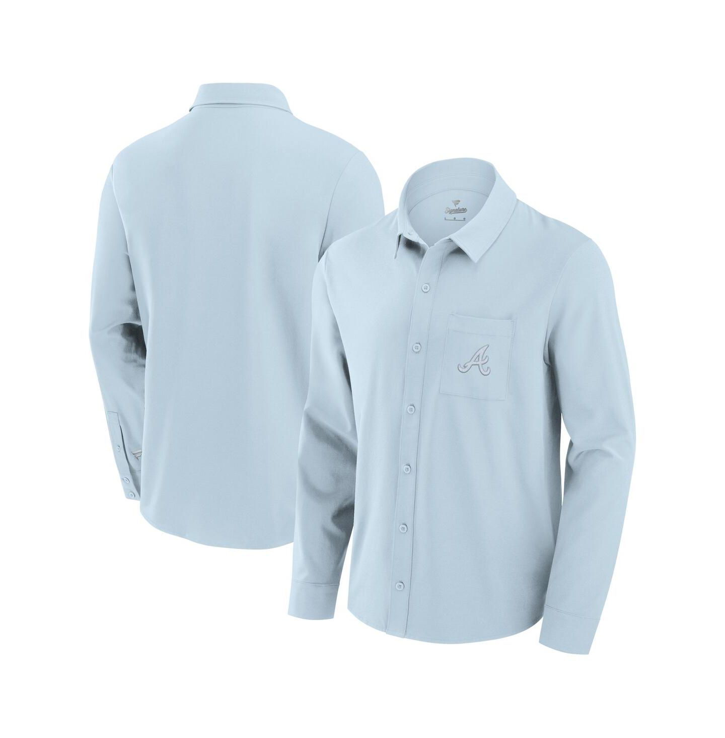 Мужская рубашка Fanatics Light Blue Atlanta Braves Front Office Long Sleeve Button-Up — фото 1