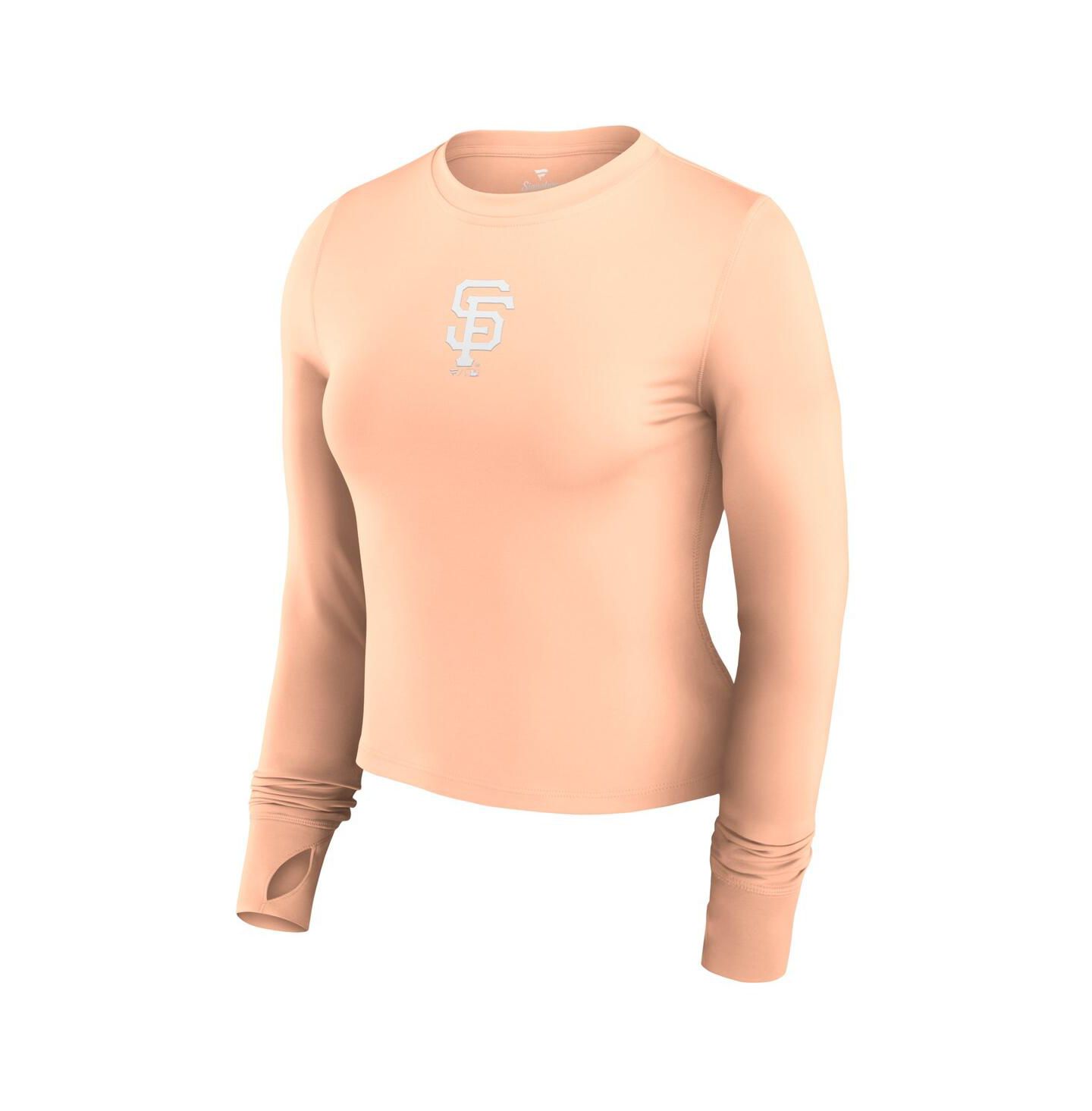 Женский топ Fanatics Pink San Francisco Giants Studio Fitted Long Sleeve Gym — фото 2