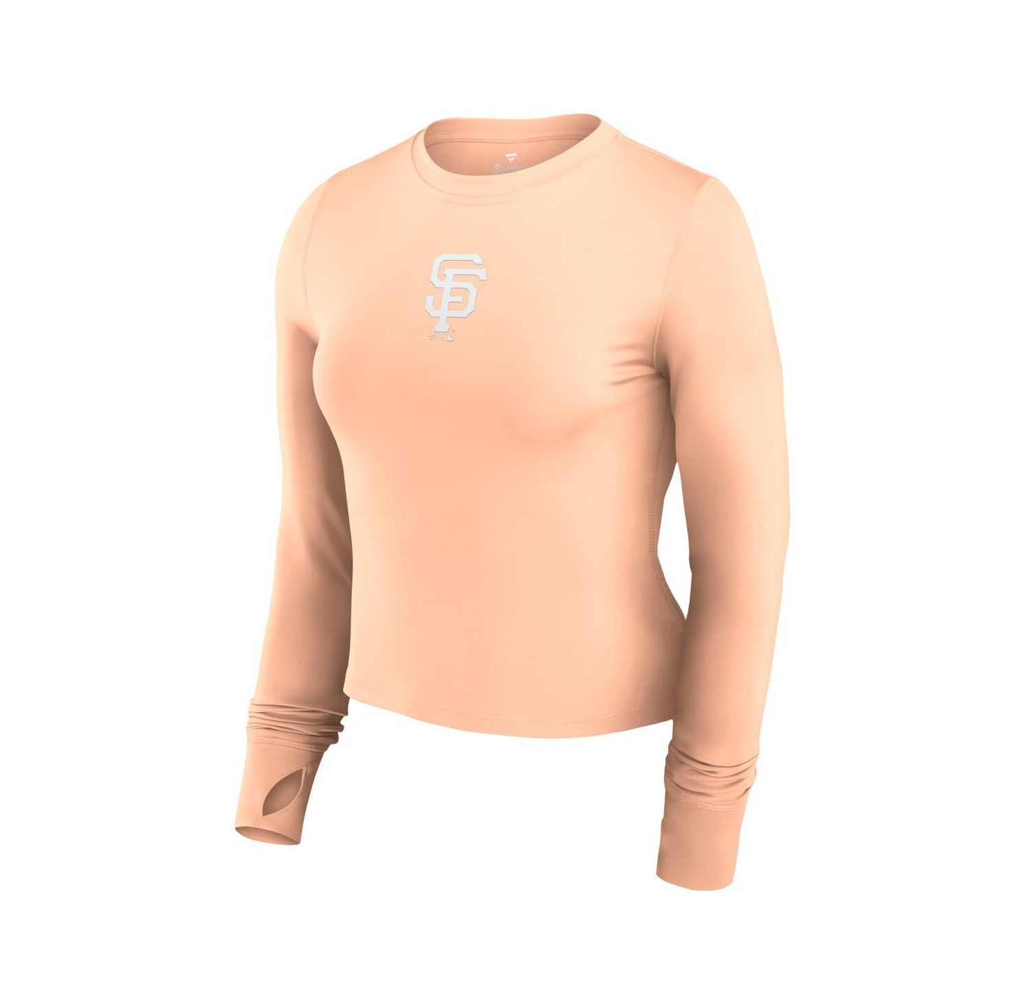 Women's Pink San Francisco Giants Studio Fitted Long Sleeve Gym Top