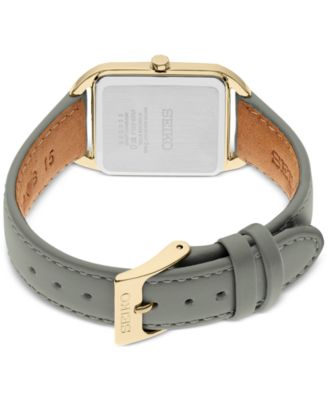 Women's Essentials Gray Leather Strap Watch 26mm x 35mm