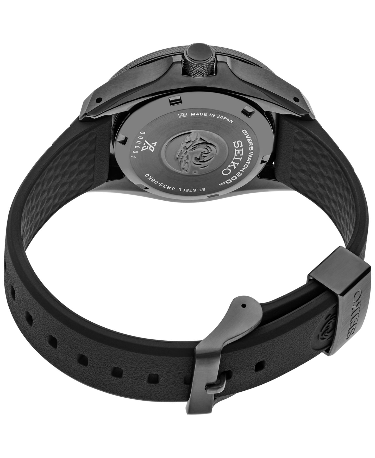 Мужские часы Seiko Automatic Prospex Diver Black Silicone Strap Watch 42mm — фото 3
