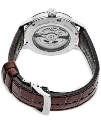 Men's Automatic Presage Cocktail Time Brown Leather Strap Watch 40mm