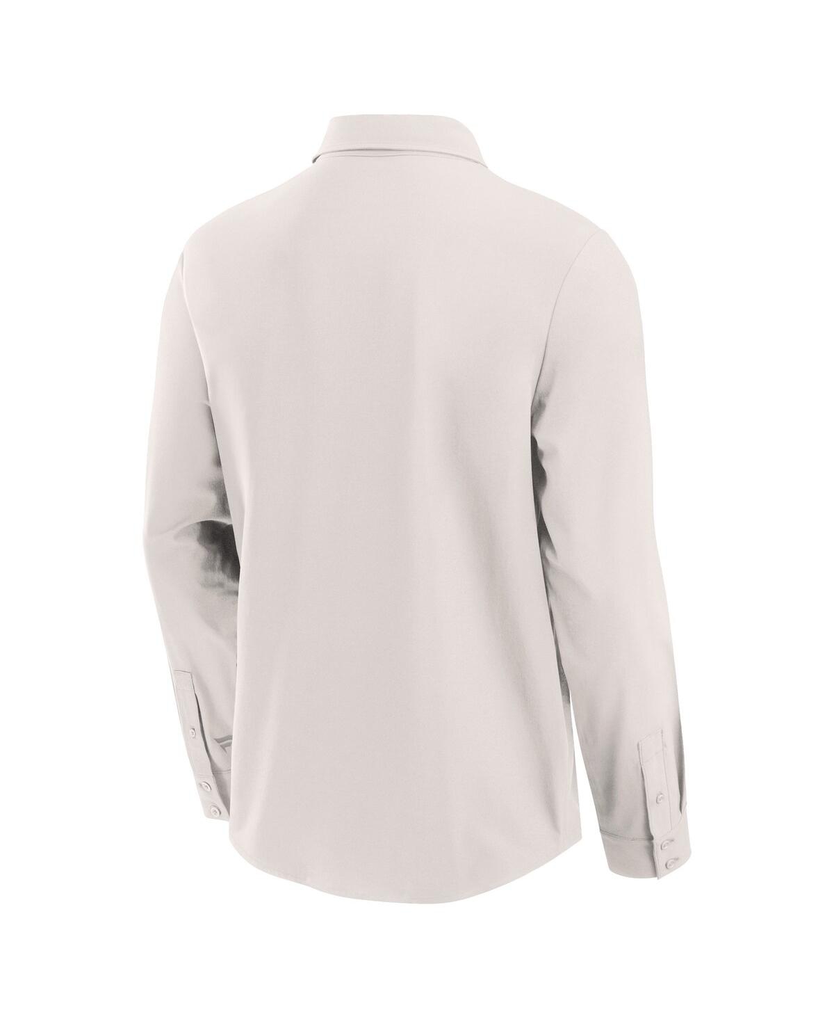 Fanatics Men's Cream Kansas City Chiefs Front Office Long Sleeve Button-up Shirt In Cream