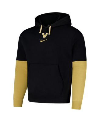 Men's Black Vanderbilt Commodores 2024 Sideline Club Fleece Pullover Hoodie