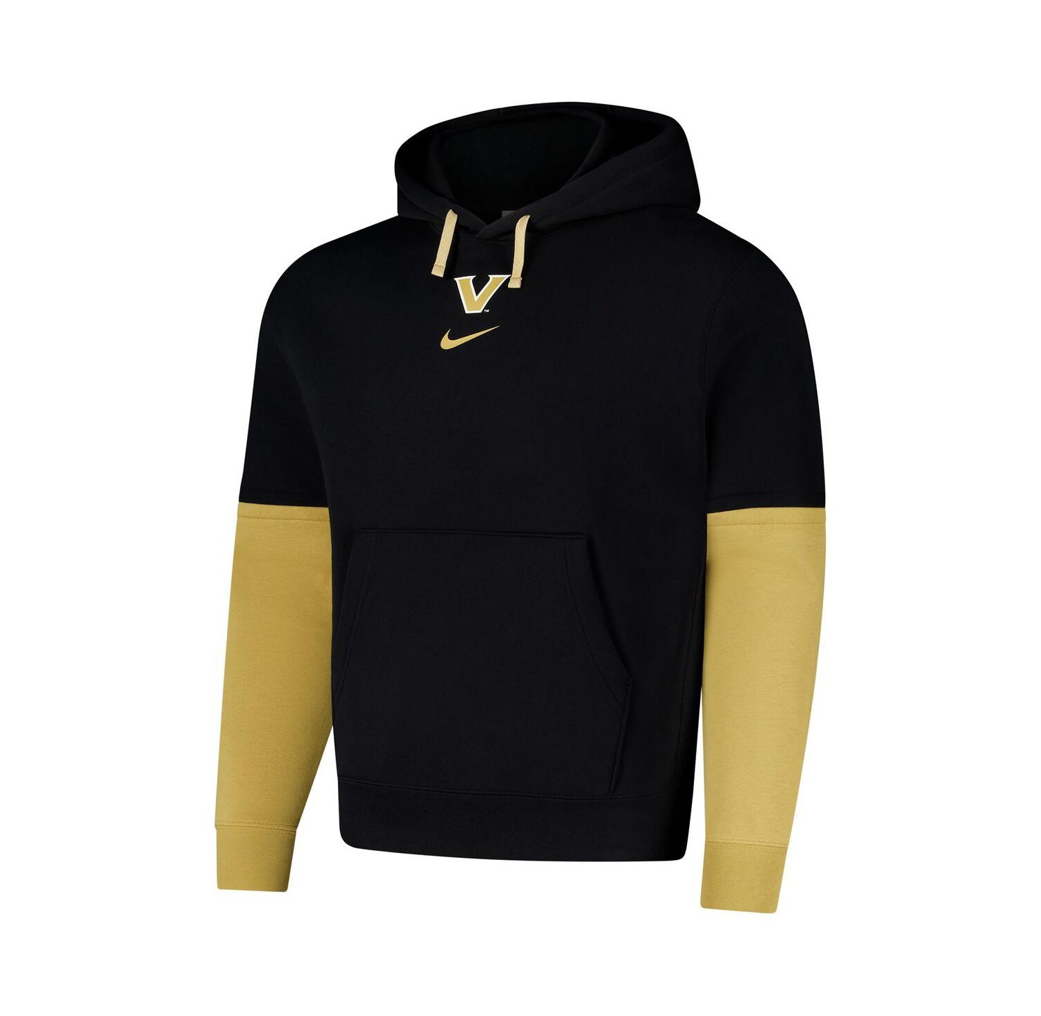 Men's Black Vanderbilt Commodores 2024 Sideline Club Fleece Pullover Hoodie