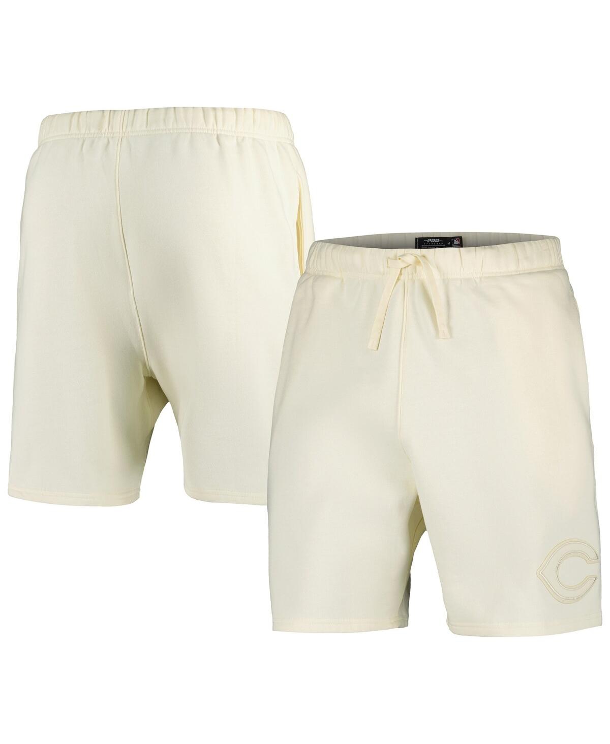 Pro Standard Men's Cream Cincinnati Reds Neutral Fleece Shorts In Gold