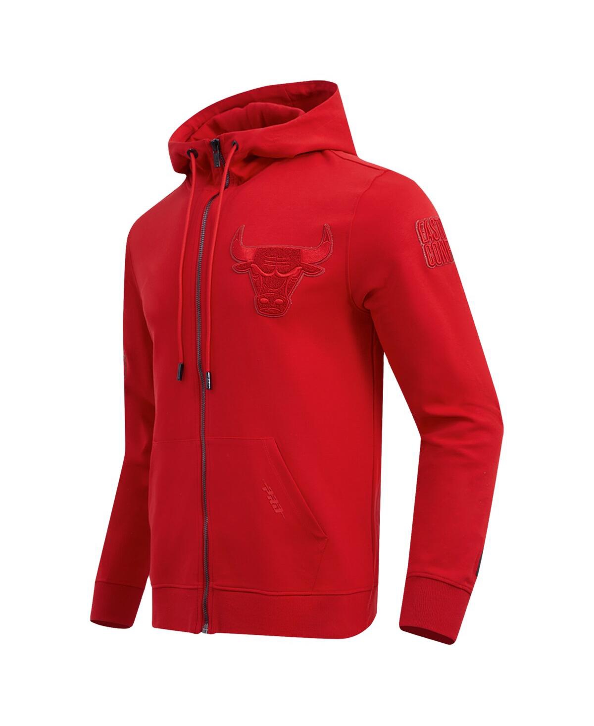 Pro Standard Men's Red Chicago Bulls Triple Tonal Dk Full-zip Hoodie Jacket In Red