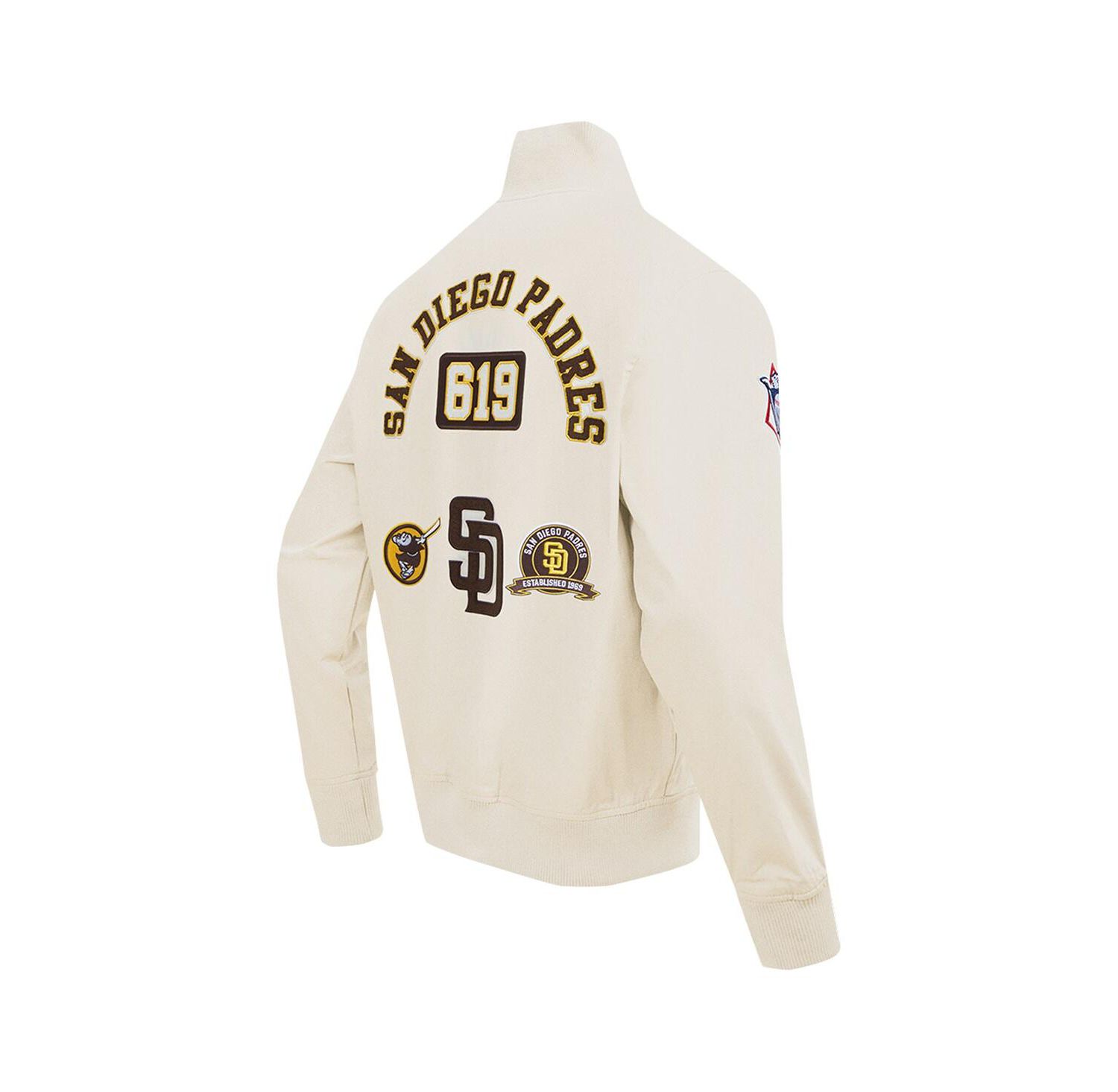 Men's Cream San Diego Padres Area Code Twill Full-Zip Jacket