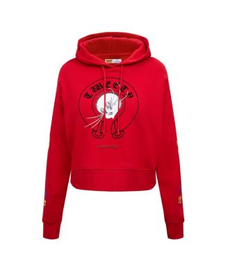 Women's Looney Tunes Tweety Bird Cropped Pullover Hoodie